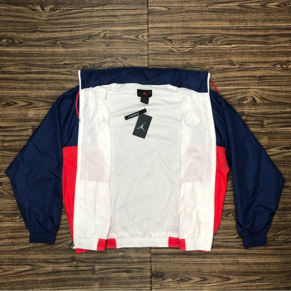 Nike Air Jordan Paris Saint-Germain Nylon Hooded Jacket Men's DB6487-100 Large - Picture 3 of 9